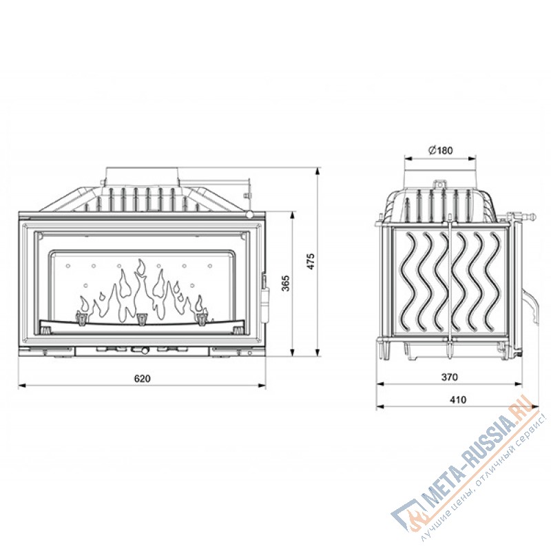 Каминная топка Kaw-Met W15 EKO 9,4 kw
