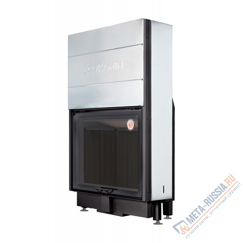 Каминная топка ЭкоКамин Вега 1000MPB подовое горение принтинг черный шамот