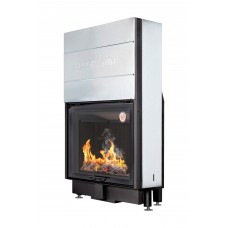 Каминная топка ЭкоКамин Вега 1000MPB подовое горение принтинг черный шамот