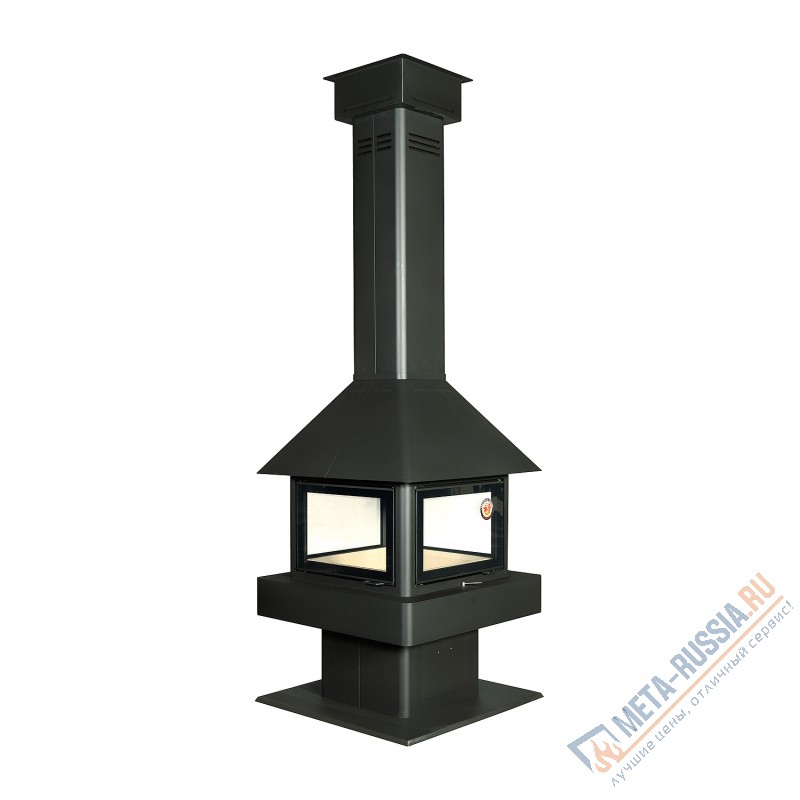 Камин Экокамин ЭКЛИПС ОСТРОВНОЙ ГИГАНТ 4D черный K186