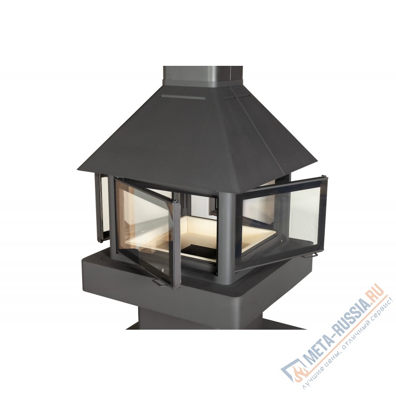 Камин Экокамин ЭКЛИПС ОСТРОВНОЙ ГИГАНТ 4D черный K186