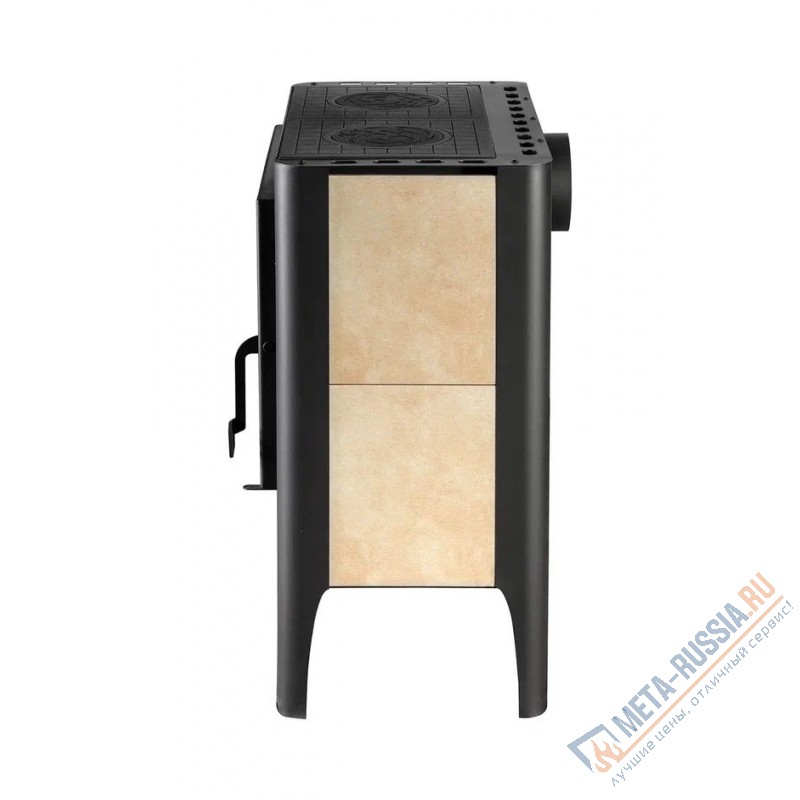 Печь-камин Экокамин Бавария Эко с плитой две конфорки, 10 кВт, дымоход 150, подача воздуха извне