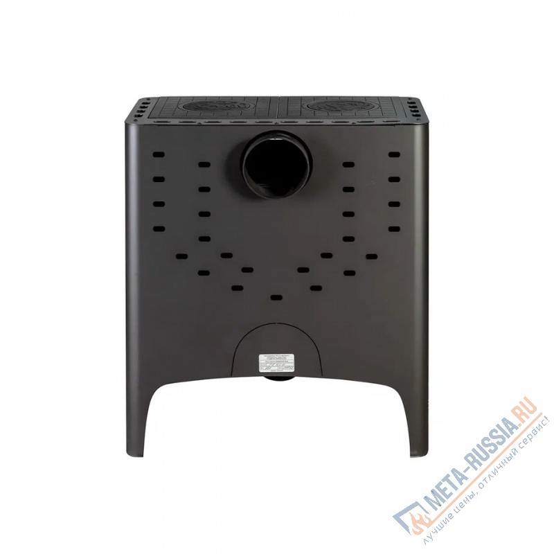 Печь-камин Экокамин Бавария Эко с плитой две конфорки, 10 кВт, дымоход 150, подача воздуха извне