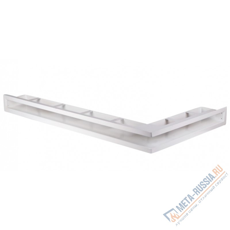 Люфт - Туннель угловая вентиляционная решетка для камина 900 х 500 мм правый угол белая