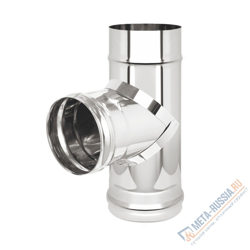 Труба дымоход Везувий тройник нерж. (AISI 430/0,5мм) 90 градусов