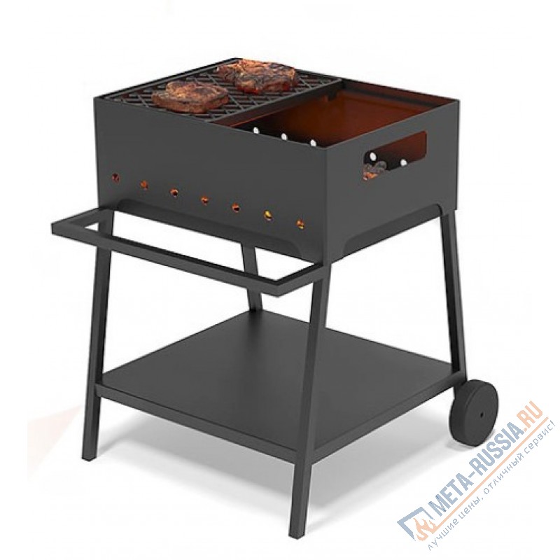 Мангал Турист 2 на подставке Везувий с решеткой чугунной для мангала "Стейк" Мангал Турист 2 на подставке Везувий с решеткой чугунной для мангала "Стейк"