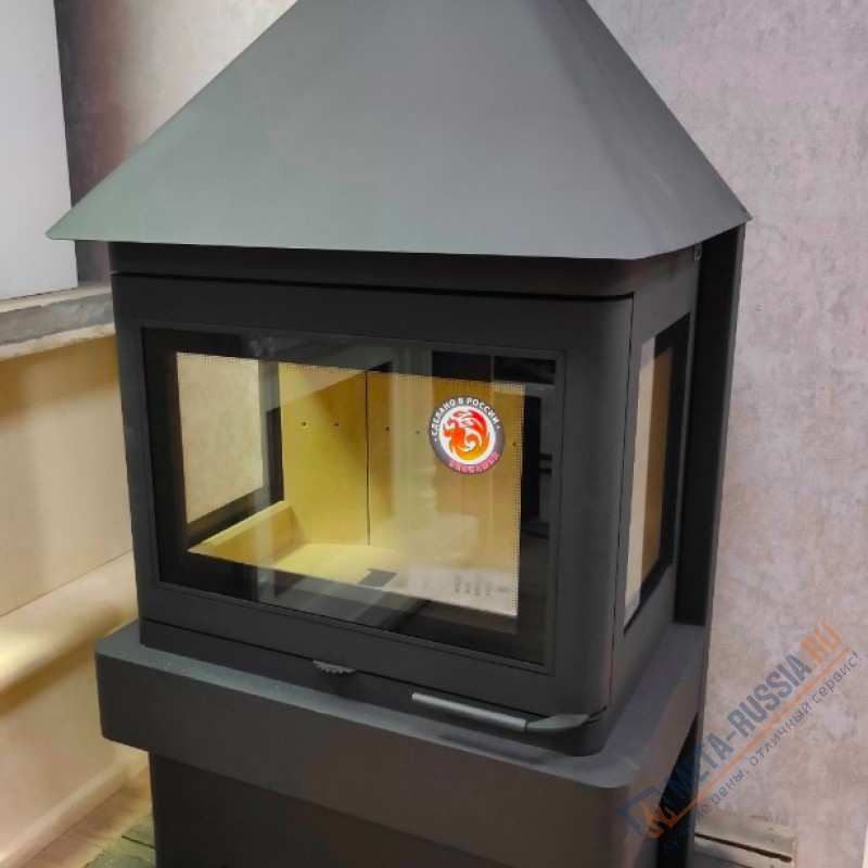 Печь-камин Экокамин Прага три стекла черный (PK 001) Печь-камин Экокамин Прага три стекла черный (PK 001)