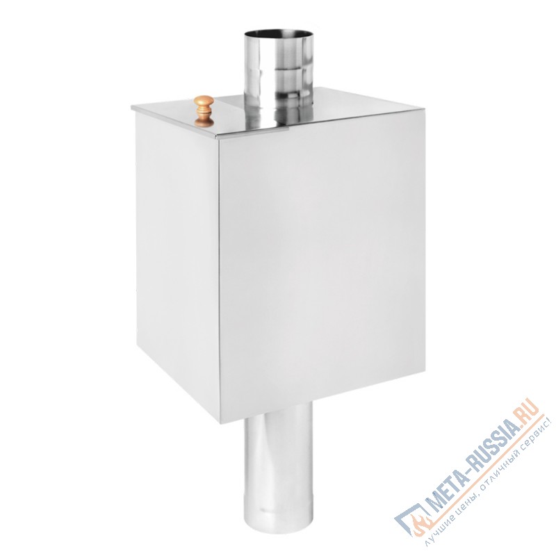 Бак нержавейка на трубе 55л д.120 (прямоугольный) (AISI 439)