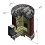 Печь банная КДМ ПББ большая (круглая) Русская баня в кирпичной облицовке ПББ