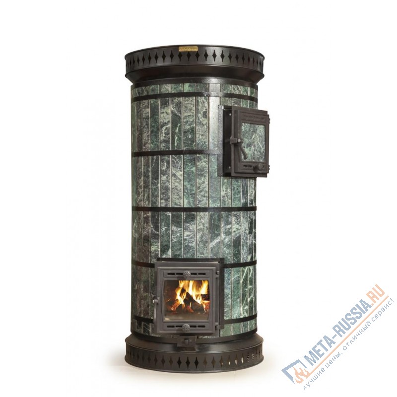 Печь банная КДМ ПББ-ЗКм -ЗмО Русская баня с закрытой каменкой  в облицовке Змеевик
