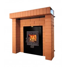 Портал КДМ Банной печи Универсальный 980*960 фигурный (красный)