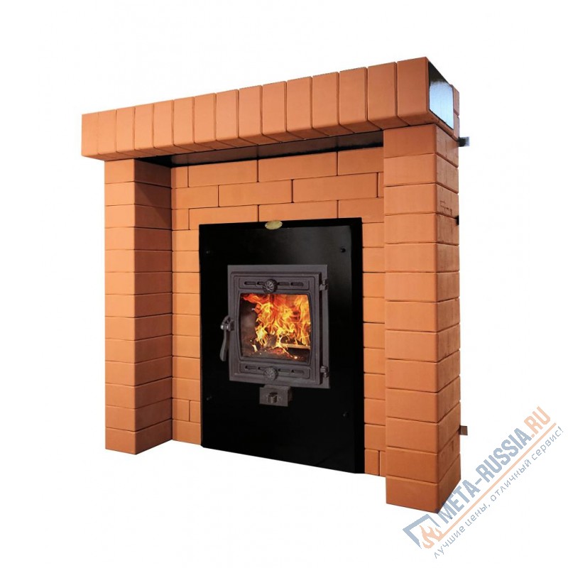 Портал КДМ Банной печи Универсальный 980*960 фигурный (красный)