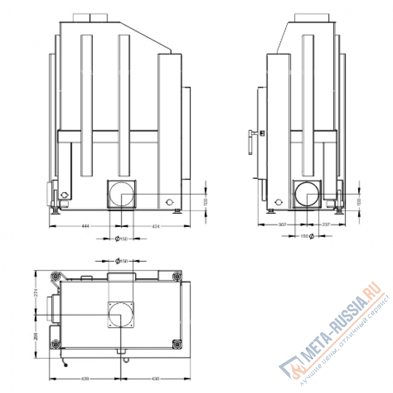Каминная топка ASTOV П2С 800 L