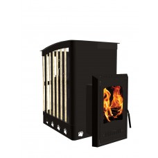 Печь Экокамин банная чугунная Медведь 30 «Ковка», дверка стекло Оптима, открытая каменка Печь Экокамин банная чугунная Медведь 30 «Ковка», дверка стекло Оптима, открытая каменка