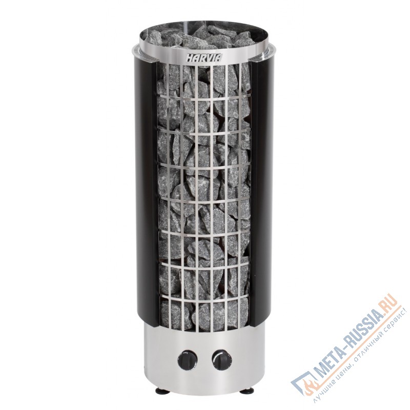 Печь электрическая Harvia Cilindro PC70H (чёрная, полузакрытый кожух, со встроенным пультом)