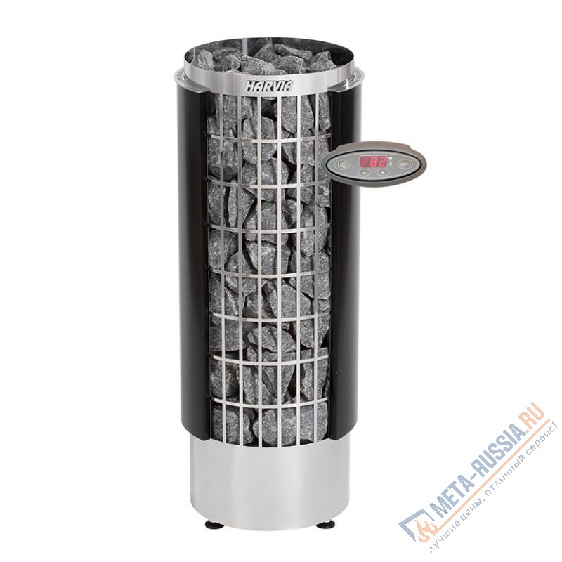 Печь электрическая Harvia Cilindro PC90HEE (чёрная, полузакрытый кожух, выносной пульт в комплекте)