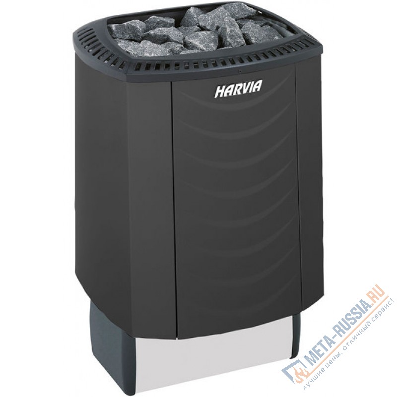 Печь электрическая Harvia Sound M90 Black (чёрная, со встроенным пультом)