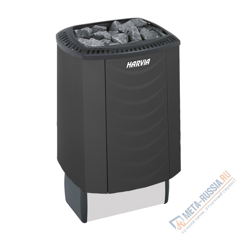 Печь электрическая Harvia Sound M60 Black (чёрная, со встроенным пультом)