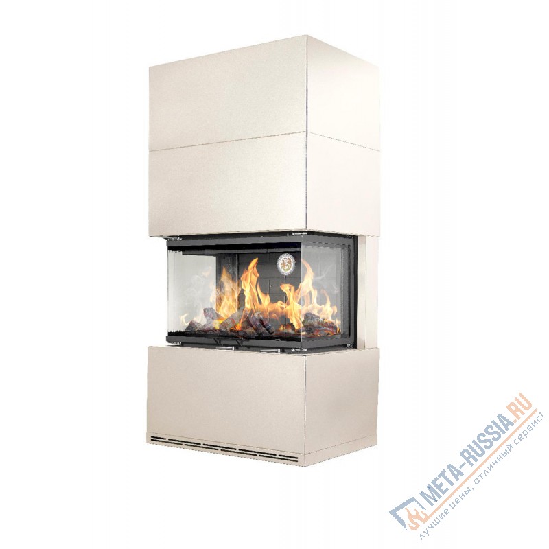 Камин Экокамин РОДОС 800 слоновая кость KRN800BK черный шамот