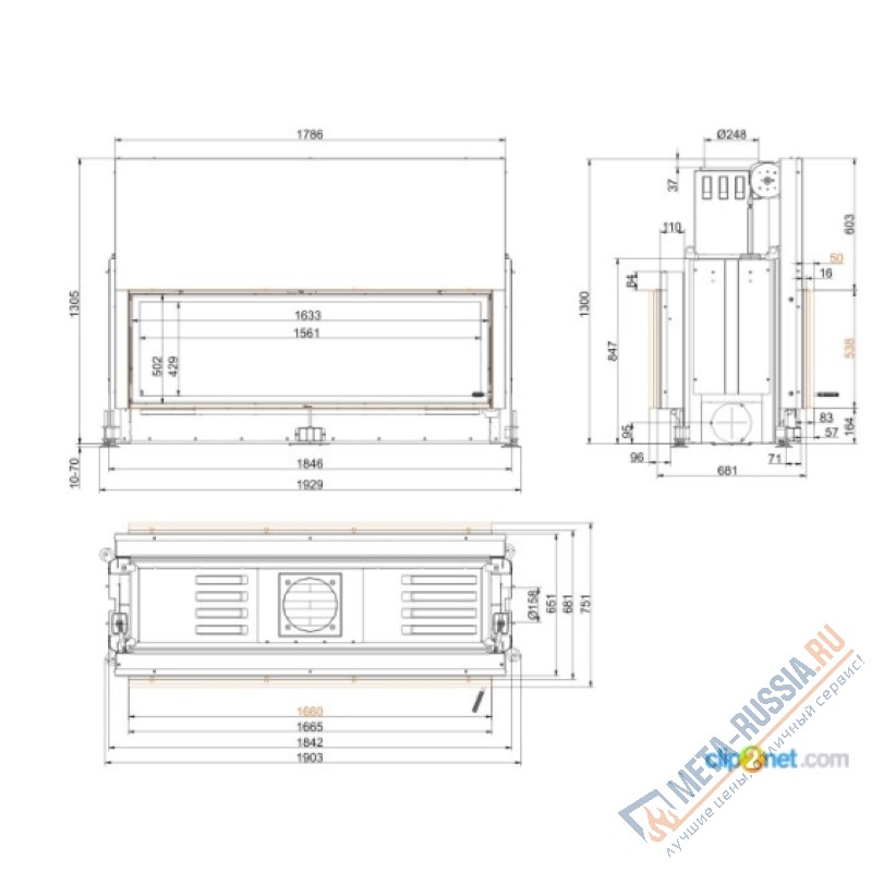 Каминная топка Brunner ARCHITEKTUR-KAMIN CLASSIC 53/166