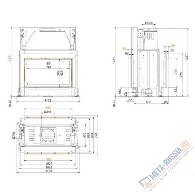 Каминная топка Brunner ARCHITEKTUR-KAMIN CLASSIC 53/88