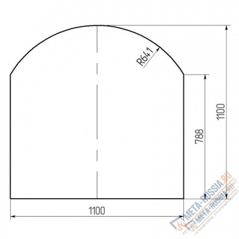 Стекло напольное KD 13 (под печь) 1100*1100мм