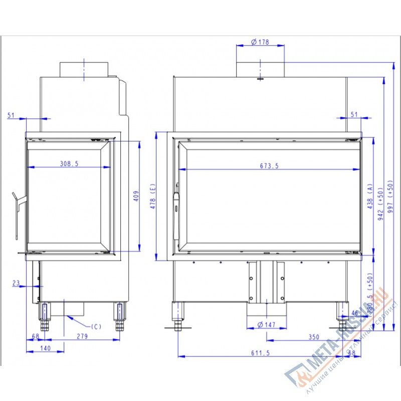 Каминная топка Romotop BASIC R 2G S 70.44.33.23