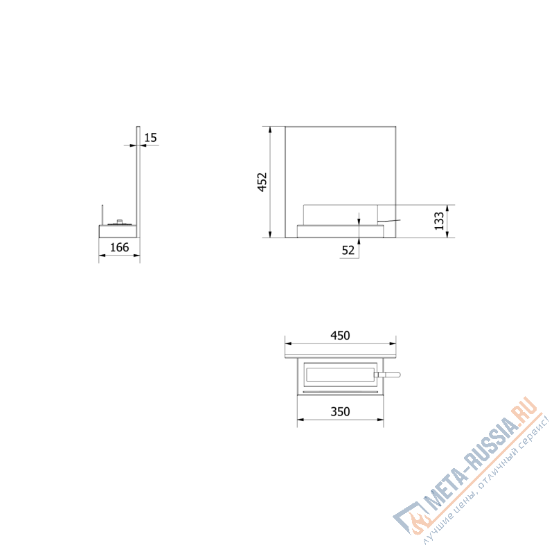 Настенный биокамин Kratki PLANK