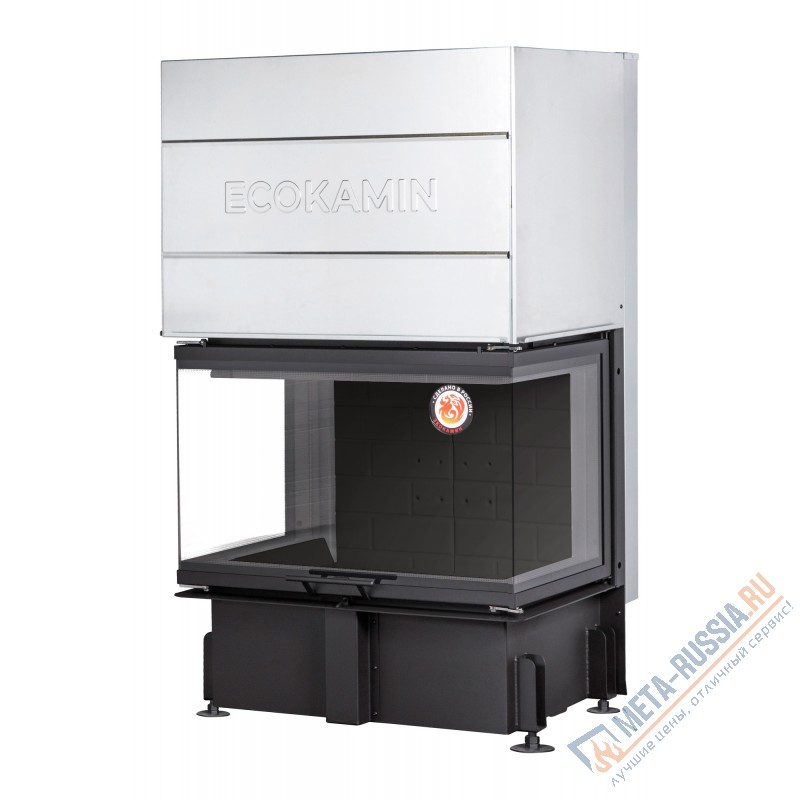 Каминная топка Каминная топка Экокамин ДЕЛЬТА 800 B TDN800B три стекла принтинг черный шамот