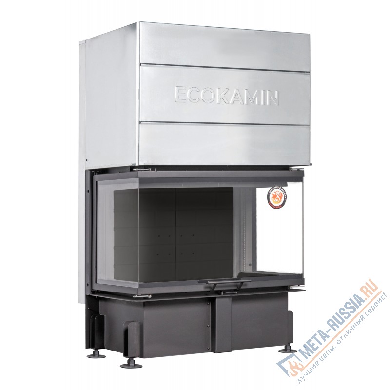 Каминная топка Каминная топка Экокамин ДЕЛЬТА 800 B TDN800B три стекла принтинг черный шамот
