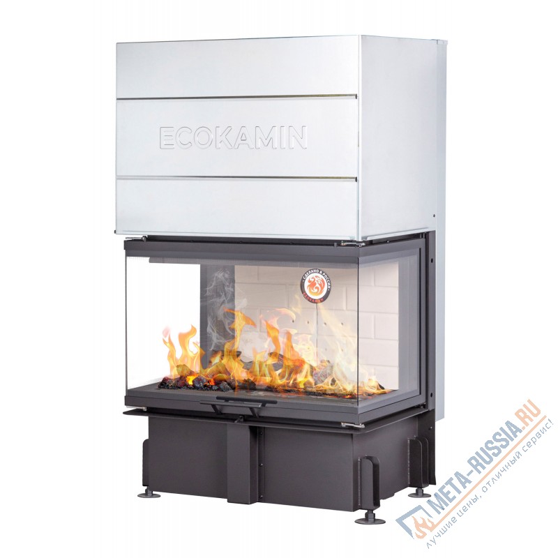 Каминная топка Экокамин ДЕЛЬТА 800 три стекла принтинг TDN800