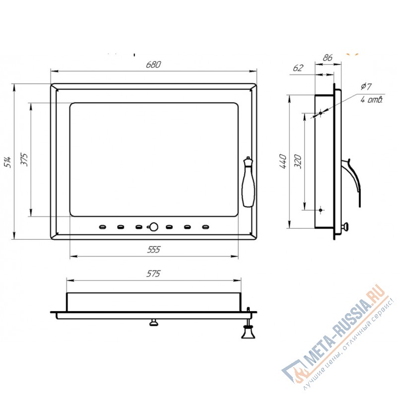 Дверца каминная  КАМА с поддувалом
