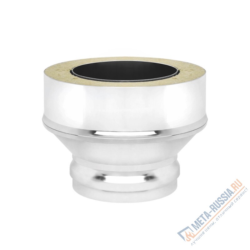 Труба дымоход Везувий переход на сэндвич нерж. (AISI 316/304 (0,5мм/0,5мм)