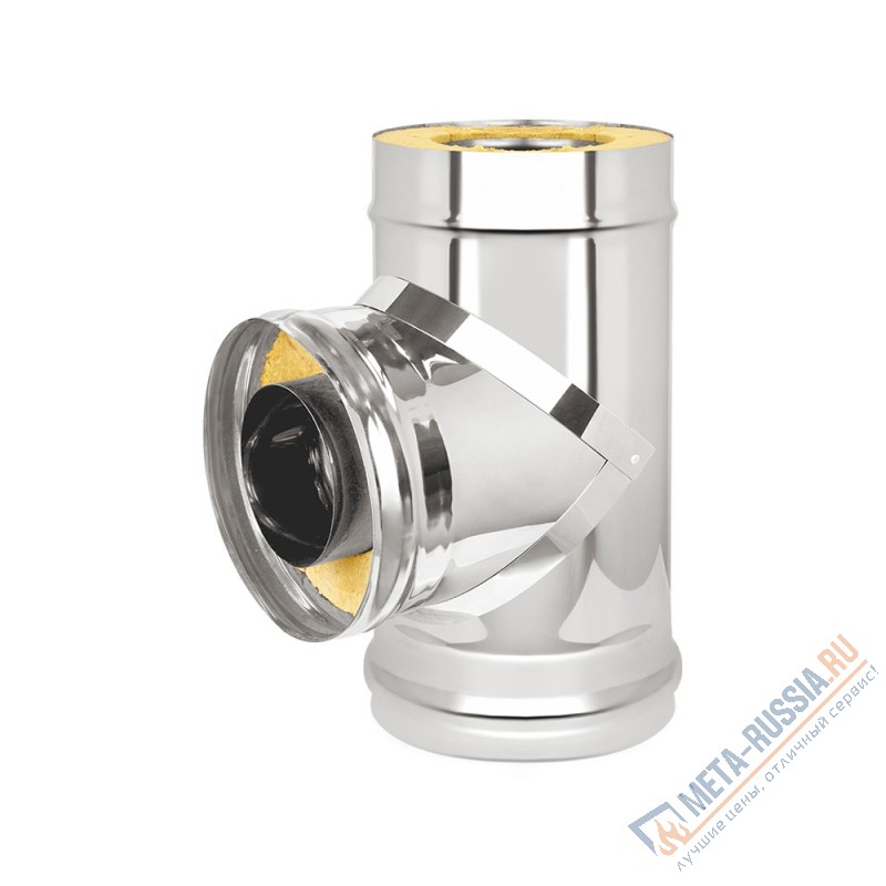 Труба дымоход Везувий сэндвич-тройник Нерж+Нерж (AISI 316/304 (0,5мм/0,5мм)