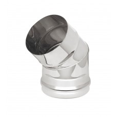 Труба дымоход Везувий колено из нержавейки 45° (AISI 304/0,8мм)