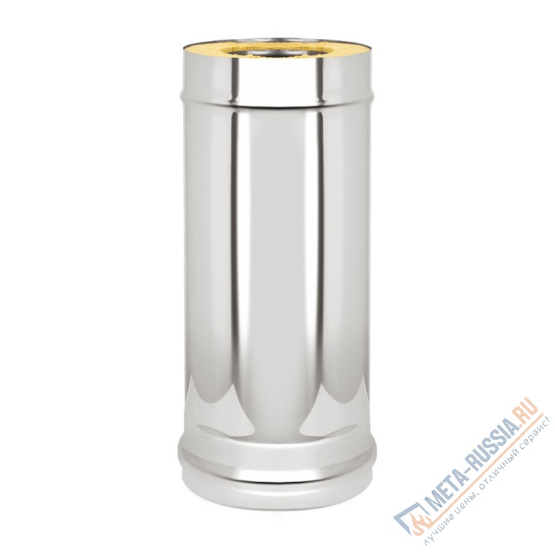 Труба дымоход Везувий сэндвич-труба Нерж+Нерж (AISI 304 0,8мм/0,5мм), L-0,5м