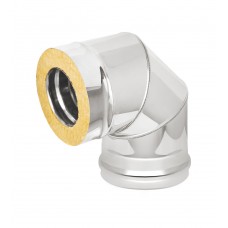 Труба дымоход Везувий сэндвич-колено Нерж+Нерж (AISI 430/0,8мм) 90 градусов