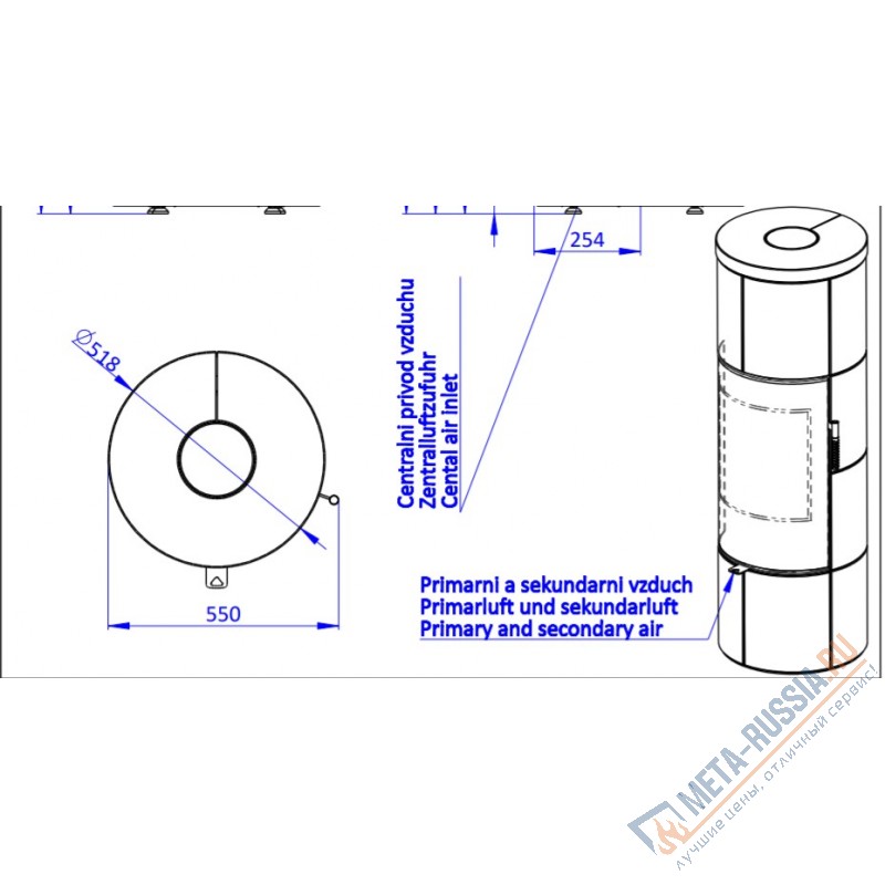 Печь-камин Romotop SORIA N AKUM керамика