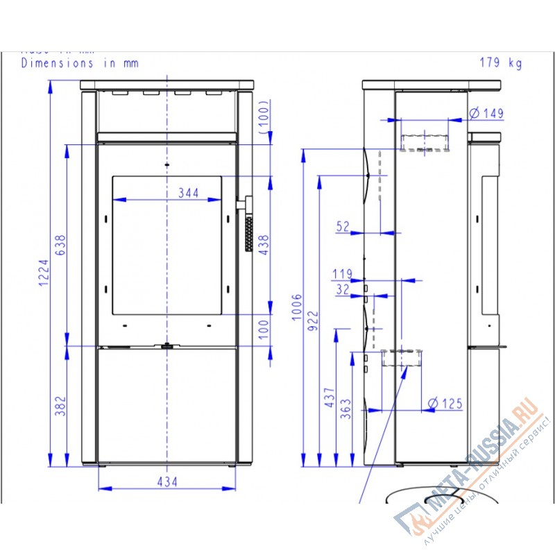 Печь-Камин Romotop Lugo N металл