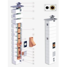 Система керамического дымохода OFFEN KLR О-BLOCK одноходовой с вентиляцией D=140