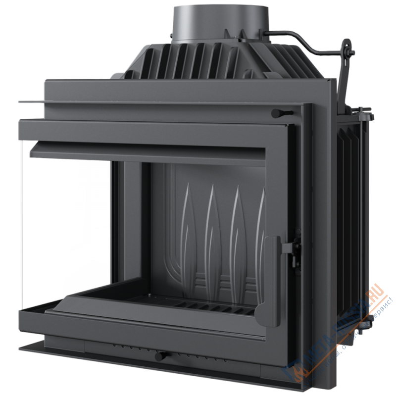 Каминная топка Kratki SIMPLE/M/S/L/BS (угловое стекло слева)