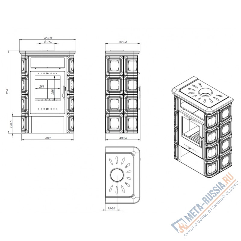 Печь-камин Nordflam VERA CAPPUCCINO (капучино)