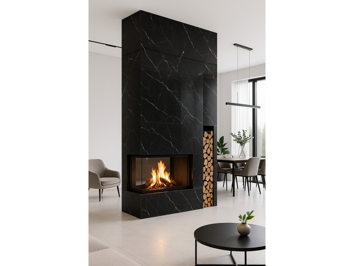 Современные дровяные камины со стеклом